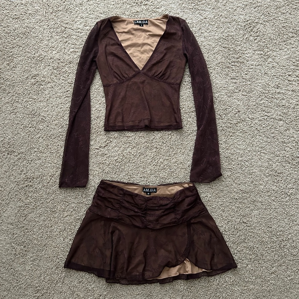 IAMGIA Brown Lace Set